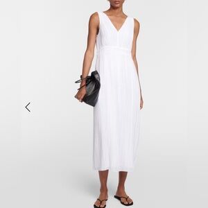 VINCE Pleated Double V-Neck Dress Medium NWOT